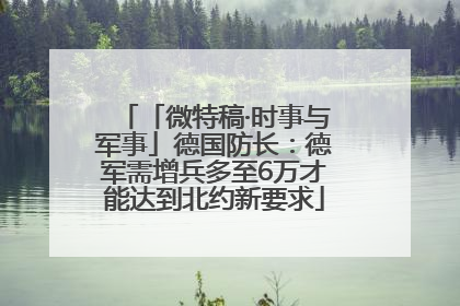 「微特稿·时事与军事」德国防长：德军需增兵多至6万才能达到北约新要求