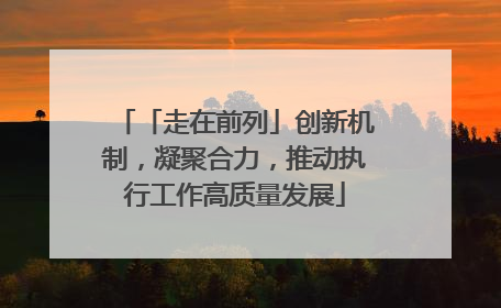 「走在前列」创新机制，凝聚合力，推动执行工作高质量发展
