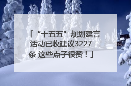 “十五五”规划建言活动已收建议3227条 这些点子很赞！