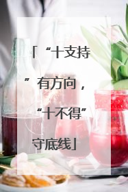 “十支持”有方向，“十不得”守底线