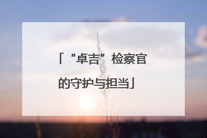 “卓吉”检察官的守护与担当