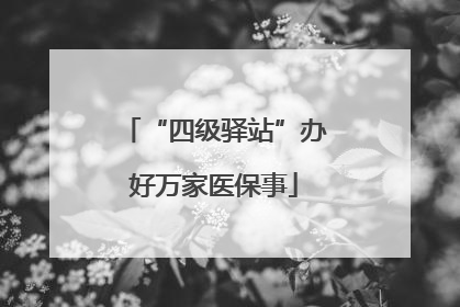“四级驿站”办好万家医保事
