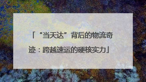 “当天达”背后的物流奇迹：跨越速运的硬核实力