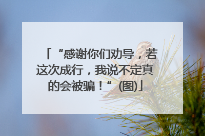 “感谢你们劝导，若这次成行，我说不定真的会被骗！”(图)