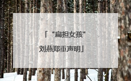 “扁担女孩”刘燕郑重声明