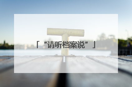 “请听档案说”