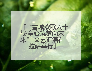 “雪域欢歌六十载·童心筑梦向未来” 文艺汇演在拉萨举行