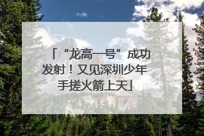 “龙高一号”成功发射！又见深圳少年手搓火箭上天
