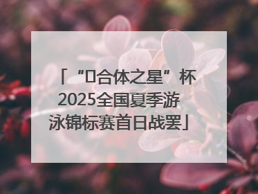 “﻿合体之星”杯2025全国夏季游泳锦标赛首日战罢