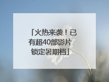 火热来袭！已有超40部影片锁定暑期档