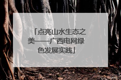 点亮山水生态之美——广西电网绿色发展实践
