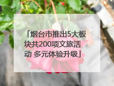 烟台市推出5大板块共200项文旅活动 多元体验升级