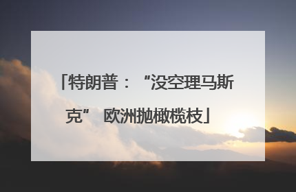 特朗普：“没空理马斯克” 欧洲抛橄榄枝
