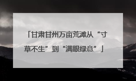 甘肃甘州万亩荒滩从“寸草不生”到“满眼绿意”