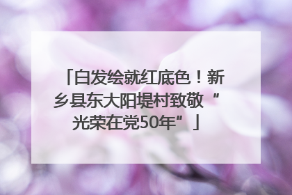 白发绘就红底色！新乡县东大阳堤村致敬“光荣在党50年”