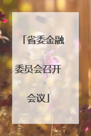 省委金融委员会召开会议