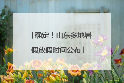 确定！山东多地暑假放假时间公布