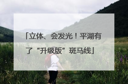 立体、会发光！平湖有了“升级版”斑马线