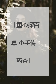 童心探百草 小手传药香