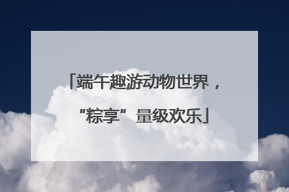 端午趣游动物世界，“粽享”量级欢乐