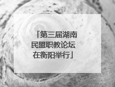 第三届湖南民盟职教论坛在衡阳举行