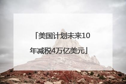 美国计划未来10年减税4万亿美元