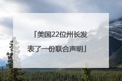 美国22位州长发表了一份联合声明
