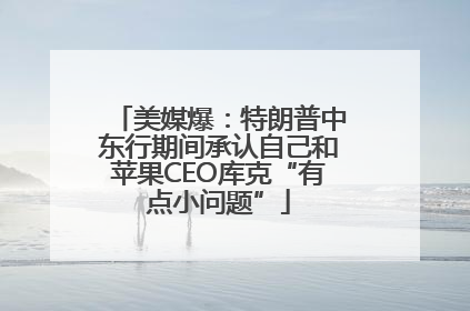 美媒爆：特朗普中东行期间承认自己和苹果CEO库克“有点小问题”