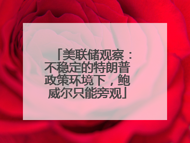 美联储观察：不稳定的特朗普政策环境下，鲍威尔只能旁观