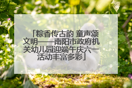 粽香传古韵 童声颂文明——南阳市政府机关幼儿园迎端午庆六一活动丰富多彩