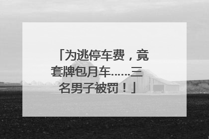 为逃停车费，竟套牌包月车……三名男子被罚！