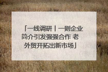 一线调研丨一则企业简介引发强强合作 老外贸开拓出新市场