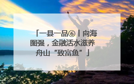 一县一品⑥丨向海图强，金融活水滋养舟山“致富鱼”