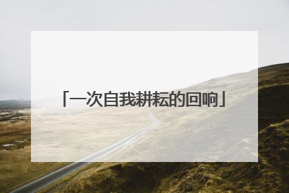 一次自我耕耘的回响