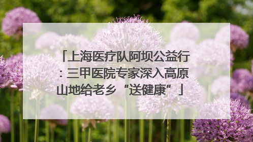 上海医疗队阿坝公益行：三甲医院专家深入高原山地给老乡“送健康”