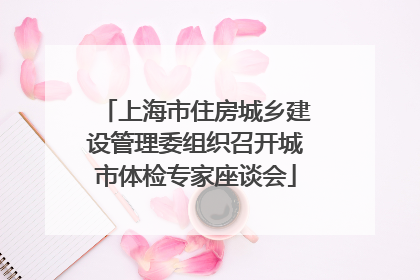 上海市住房城乡建设管理委组织召开城市体检专家座谈会