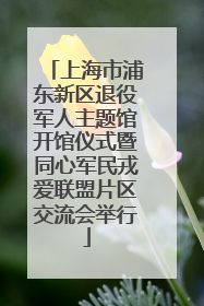 上海市浦东新区退役军人主题馆开馆仪式暨同心军民戎爱联盟片区交流会举行