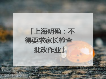 上海明确：不得要求家长检查批改作业