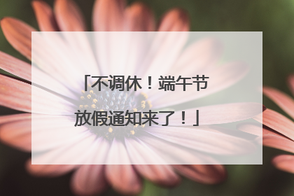 不调休！端午节放假通知来了！