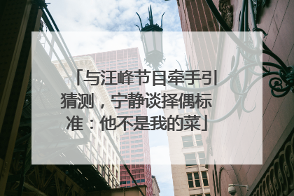 与汪峰节目牵手引猜测，宁静谈择偶标准：他不是我的菜