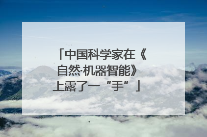 中国科学家在《自然·机器智能》上露了一“手”