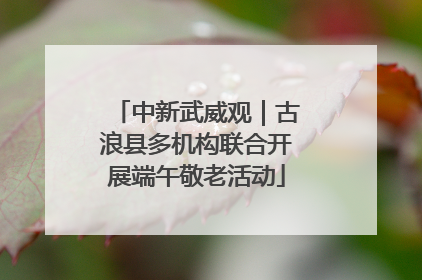 中新武威观｜古浪县多机构联合开展端午敬老活动
