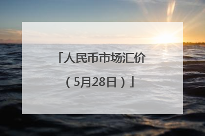 人民币市场汇价（5月28日）