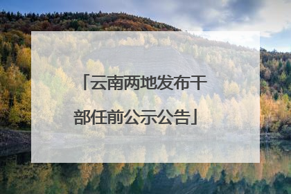 云南两地发布干部任前公示公告