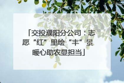交投濮阳分公司：志愿“红”里绘“丰”景 暖心助农显担当