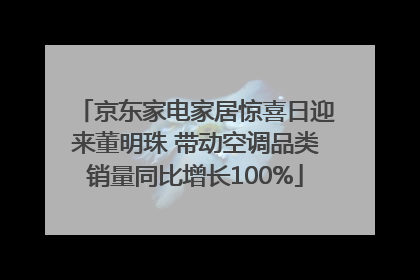 京东家电家居惊喜日迎来董明珠 带动空调品类销量同比增长100%