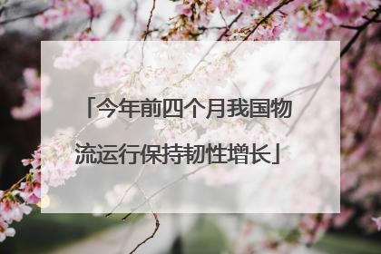 今年前四个月我国物流运行保持韧性增长