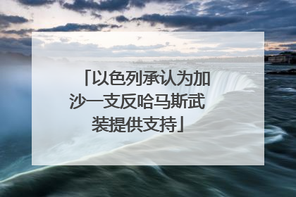以色列承认为加沙一支反哈马斯武装提供支持