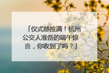仪式感拉满！杭州公交人准备的端午惊喜，你收到了吗？