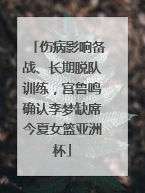伤病影响备战、长期脱队训练，宫鲁鸣确认李梦缺席今夏女篮亚洲杯